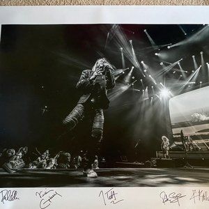 Def Leppard Manchester UK 2018 Tour Signed by All 5 Members 30x40 Poster # 9/10